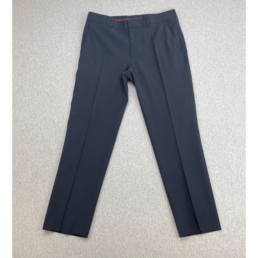 Bonobos Pants Mens 32 Navy Blue 100% Marzotto Wool Straight Fit Dress